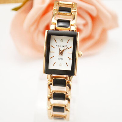 

Fashionable Business Rectangular Skeleton Women Watch Simple Bracelet Watch Wristwatch for Lady Students Teen Girl