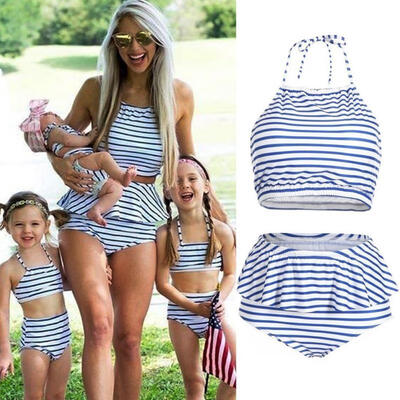 

Family Match Mother Daughter Bikini Swimsuit Swimwear Women Kids Girls Beachwear