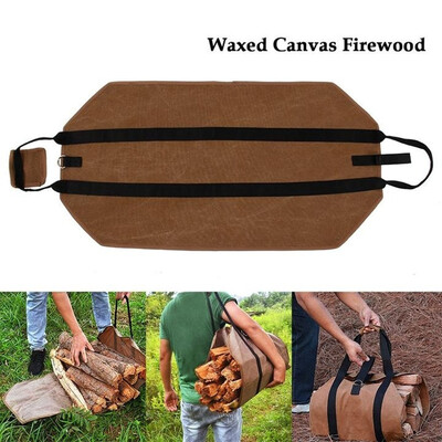 

DIY Durable Waxed Canvas Firewood Tote Heavy Duty Firewood Log Carrier
