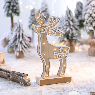 

Toponeto LED Light Cute Christmas Elk Ornaments Window Holiday Decoration Adornment A