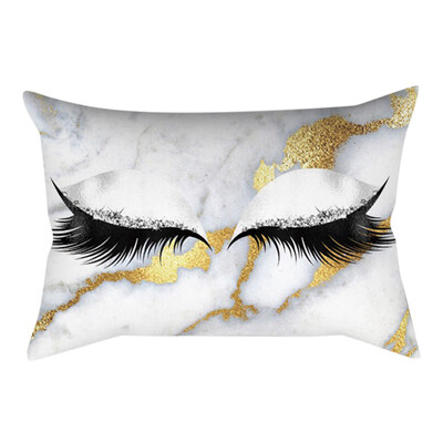 

〖Follure〗Eyelash Out Soft Velvet Cushion Cover 30x50cm Marble Pillow Cases