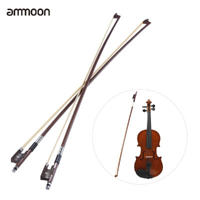 

ammoon Full Size 44 Violin Fiddle Bow Well Balanced Round Brazil Wood Stick Horsehair Exquisite Pack of 2pcs