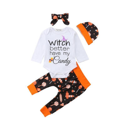 

Halloween Baby Girls Boys Clothes Romper Jumpsuit Hat Headband Outfit