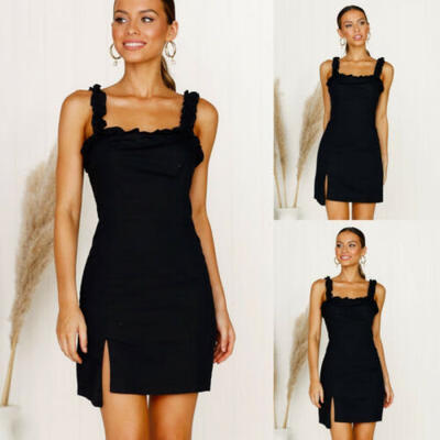 

Women Sleeveless OL Office Work Skirt Dress Ladies Evening Party Mini Skater