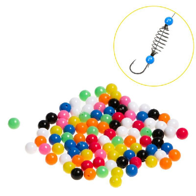 

100pcs Fishing Rigging Plastic Beads Round Colorful Fishing Beads Multiple Colors Mixed