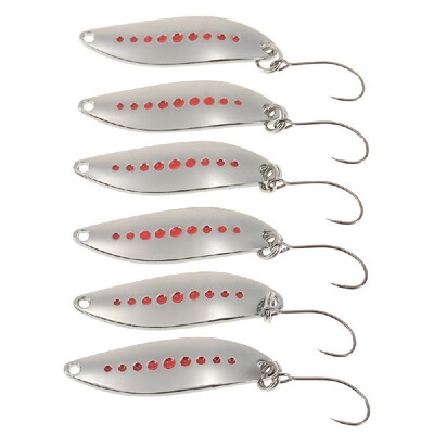 

YAPADA 6PCS 2g33cm 3g38cm Zinc Alloy Hard Fishing Lures Spoon Sequin Paillette Baits with Single Hook