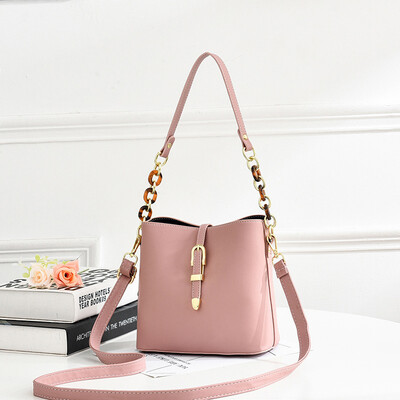 

Bucket bag womens summer fashion Messenger bag ins Joker chain simple soft leather shoulder bag