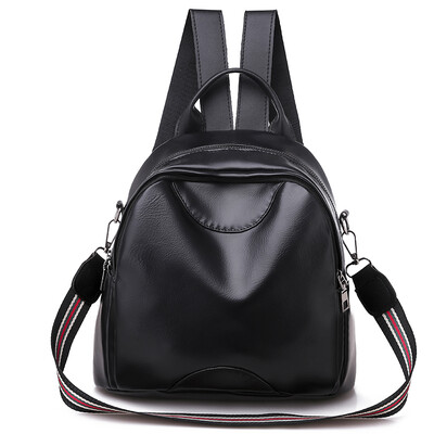 

Double shoulder bag girl fashion mini simple bag tide Korean version 100 pu leisure backpack student bag