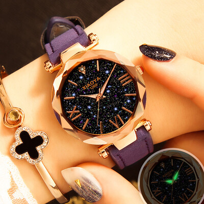 

Watch waterproof fashion Korean version of simple casual atmosphere retro luminous star quartz female watch