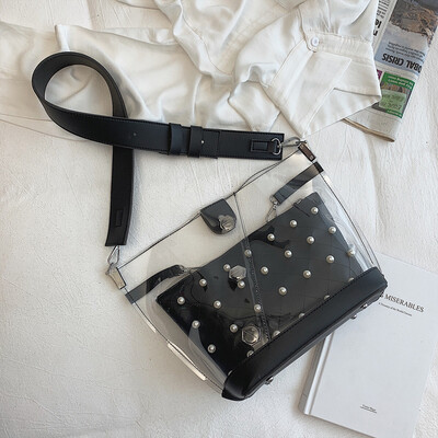 

Tailored 2Pcs Women Pearl Crossbody Bag Leather Cute Waterproof Candy Color Messenger Bag