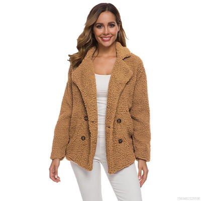 

Women Autumn Fashion Elegant Personality Keep Warm Lapel All-match Long Sleeve Short Style Coat