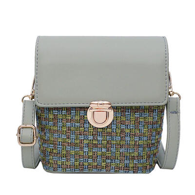 

Fashion Woven Shoulder Packs PU Leather Women Flap Crossbody Bucket Bags