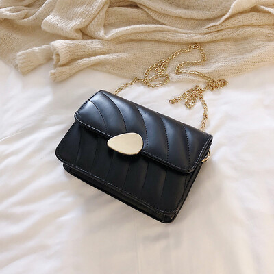

Simple fashion casual shoulder bag female 2019 new foreign style texture chain Messenger bag wild embroidery line small square bag