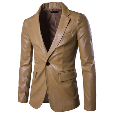 

2019 Mens Slim Fit Casual One Button Notched Lapel Blazer Jacket