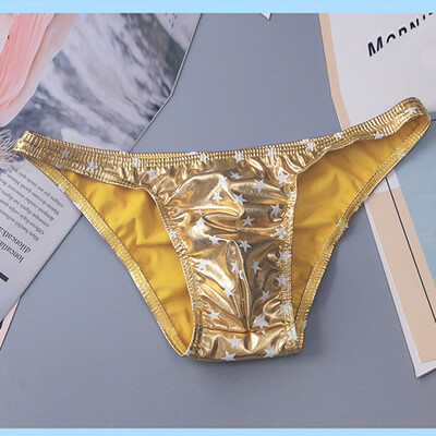 

Tailored New Men Sexy Artificial leather Star Print Underpant Soft Brief Underwear