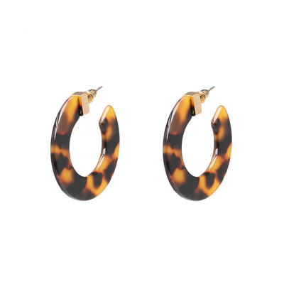 

New Colorful Heart Resin ZA Fashion Women Statement Earrings Leopard Large Dangle Drop Earrings Party Jewelry Wholesale