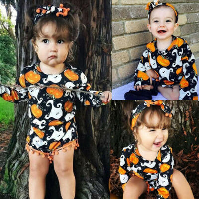 

Halloween Infant Baby Girls Romper Bodysuit Jumpsuit Headbands Clothes Outfits