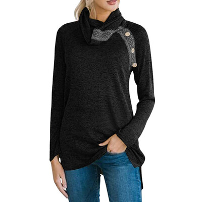 

Starmoon Womens Long Sleeve Button Down Cowl Neck Sweatshirts Casual Loose Tunic Tops
