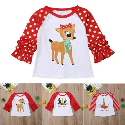 

Christmas Fashion Kids Boy Girls Crew Neck T-Shirts Shirts & Tops Clothing Tee