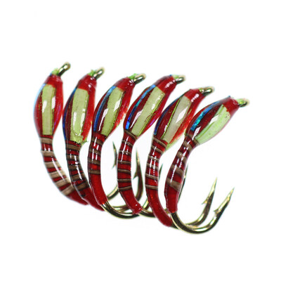 

6PCS 1CM Fishing Lure high quality professional bait glued outer layer bright blue peacock backthe body Rubberized bait
