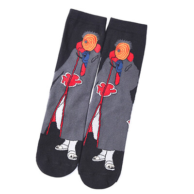 

1 6 Pairs Naruto Anime Mid Tube Socks Spring Autumn Warm Cotton Socks Cartoon Printing Mens Socks
