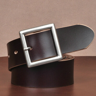 

Mens leather belt retro pin buckle youth Korean fashion middle-aged simple casual mens leather belt