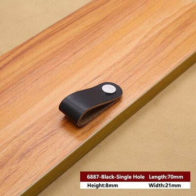 

JD Leather Handle Bag Handle Drawer Door Knob Brown Black Furniture Handle Hardware Decoration Zinc Alloy