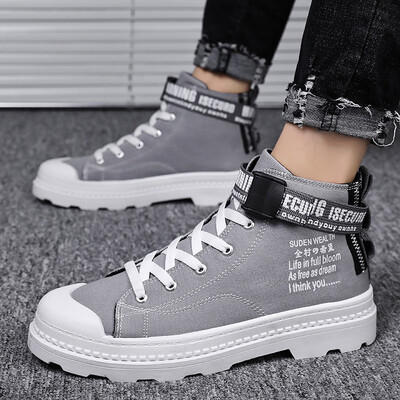 

Autumn canvas martin boots mens high tide shoes English wind casual boots Joker mens China tooling boots