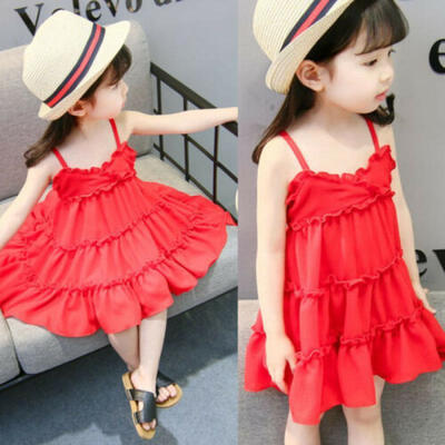 

UK NEW Toddler Baby Kids Girl Cute Clothes Slip Dress Casual Beach Sundress Boho