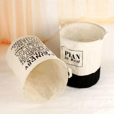

AU Dirty Clothes Storage Bucket Foldable Fabric Waterproof Hamper Laundry Basket