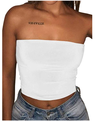 

Women Sexy Striped Crop Top Bustier Tube Crop Tank Top Cami Tops Vest Blouse