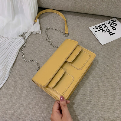

Fashion temperament chain bag 2019 new simple small fresh shoulder bag female casual wild Messenger small square bag