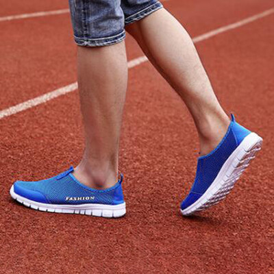 

Mens Mesh Sneakers Flat Sports Running Shoes Breathable Casual Slip On Shoes