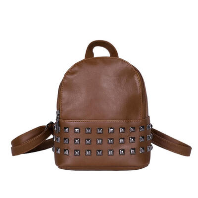 Fashion Rivet Backpack Women PU Leather Casual Girls Shoulder Schoolbags