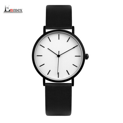 

Enmex simple design light steel neutral watch stereo simple lovers wrist when translating holiday gifts