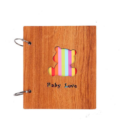 

6 Inch 100 Sheets Wooden Photo Album Scrapbooking Baby Commemorative Albums