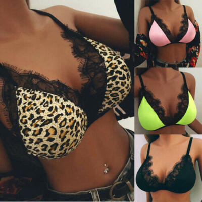 

Floral Sheer Lace FLOWER Bralette Unpadded Push Up Bra Crop Top Women Lingerie
