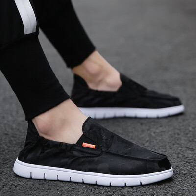 

Summer Trendy Shoes Old Beijing Cloth Shoes One Step on Trendy Canvas Fall Lazy Mens Shoes
