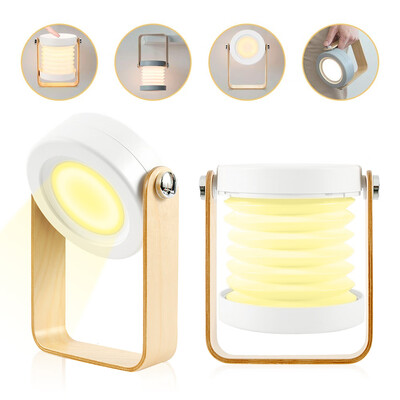 

Creative Wooden Handle Lantern Lamp Portable Multifunction Camping Travel Foldable Lamp Charging LED Night Light Reading Lamp