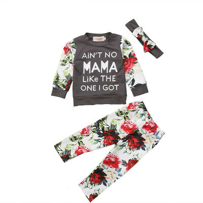 

3Pcs Infant Baby Kids Girls Floral Long Sleeve Tops Pants Outfits Set Clothes