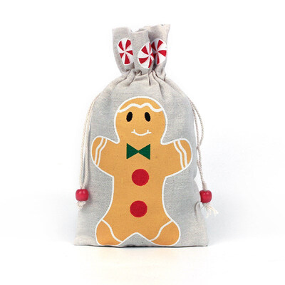 

FUNNYBUNNY Christmas Canvas Holiday Gift Drawstring Bag Random Assortment for Christmas Party Favors Treats SantaSackStickingBag