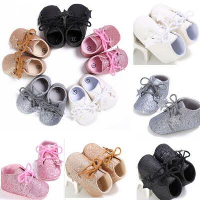 

Baby Girl Boy Toddler Shiny Bowknot Shoes Party Soft Sole Princess Shoes 0-18M