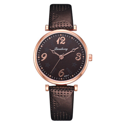 

Simple Women Watches Rose Gold Dial Ladies Analog Quartz Wristwatch Business Leather Strap Clock Dress Gift Zegarki Damskie50