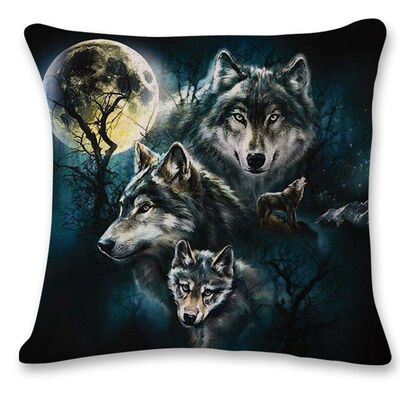 

3D Animal Wolf Series Car Pillowcase Sofa Cushion Cover