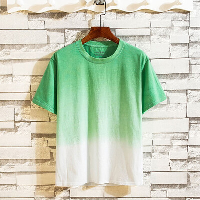 

Toponeto Fashion Summer Mens Casual Tops Coloured Gradually Changing Short Sleeve Shirts