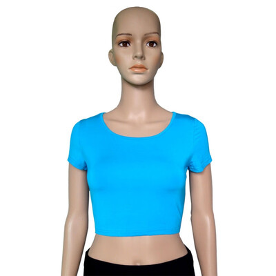 

20 Colors Summer Women Sexy Crop Tops Cropped O-neck Casual Short Sleeve T-Shirts Short Tops