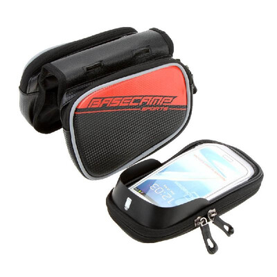 

BaseCamp Waterproof Mountain Road MTB Bike Bicycle Frame Pannier Saddle Front Top Tube Double Bag Cycling Pouch Touchable for 60
