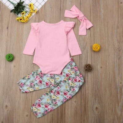 

Lovely Newborn Baby Girls Floral Clothes Jumpsuit Romper Bodysuit Pants Outfit