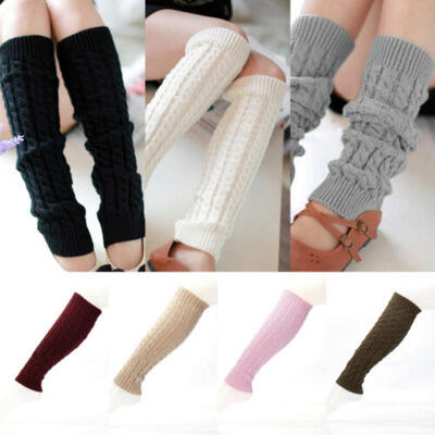 

US Leg Warmer Women Warm Knee High Winter Knit Crochet Legging Boot Socks Slouch