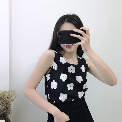 

Summer Women Flower Print Sexy Chiffon Loose Sleeveless Camisole